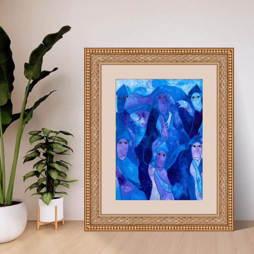 Alfasum by Levoy Exil, shown framed in a home setting