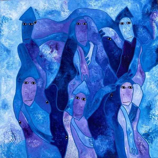 Alfasum — original acrylic on canvas painting by Levoy Exil, 36 x 36 inches