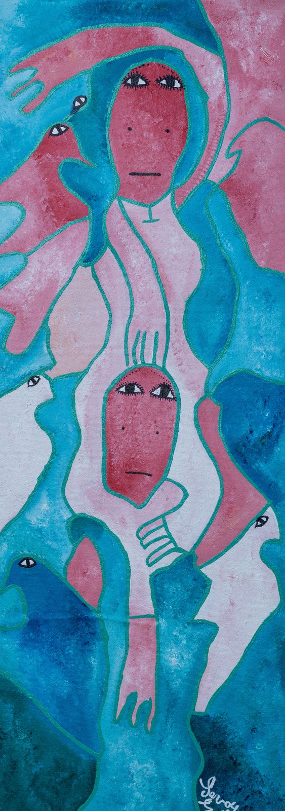 Coldame — original acrylic on canvas painting by Levoy Exil, 12 x 32 inches