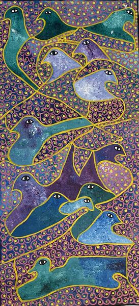 Coldoune — original acrylic on canvas painting by Levoy Exil, 14 x 30 inches