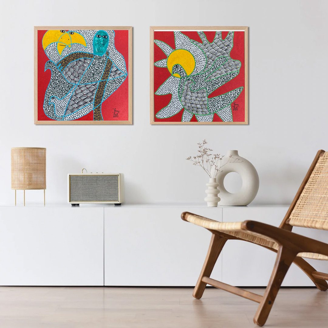 Columbasol by Levoy Exil, shown framed in a home setting