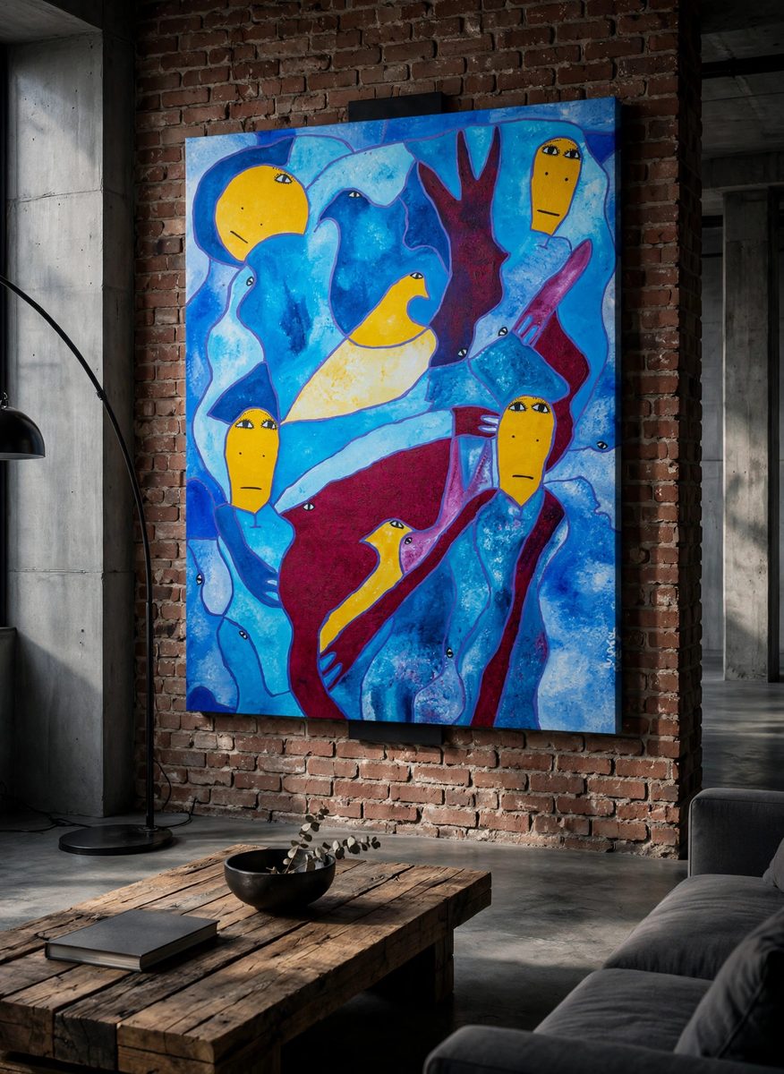 Cumbatal by Levoy Exil, shown framed in a home setting
