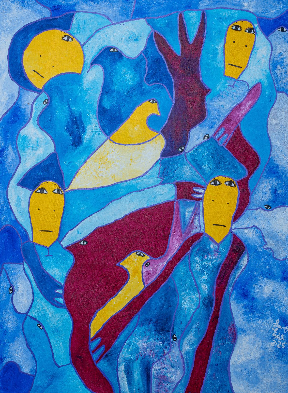 Cumbatal — original acrylic on canvas painting by Levoy Exil, 30 x 40 inches