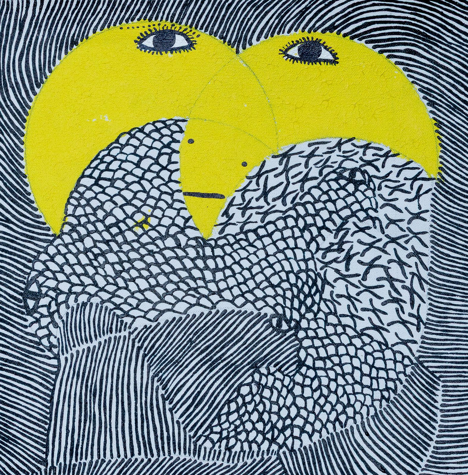 Decasol — original acrylic on canvas painting by Levoy Exil, 12 x 12 inches