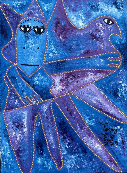 Defamocum — original acrylic on canvas painting by Levoy Exil, 12 x 16 inches