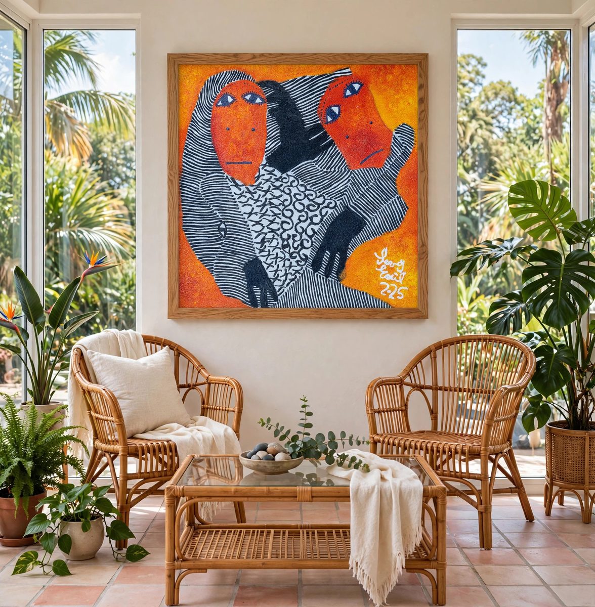 Desate by Levoy Exil, shown framed in a home setting