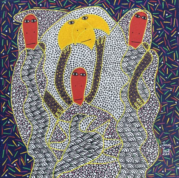 Desolfam — original acrylic on canvas painting by Levoy Exil, 30 x 30 inches