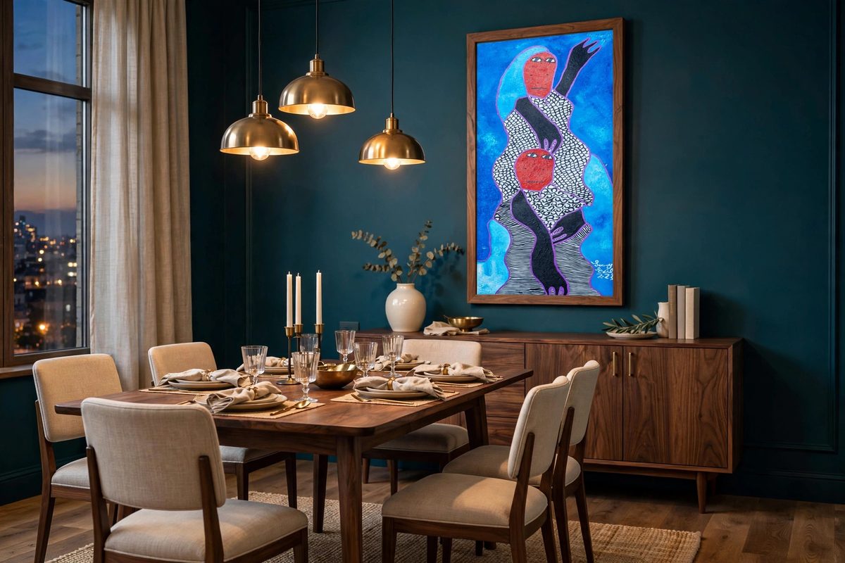 Detafa by Levoy Exil, shown framed in a home setting