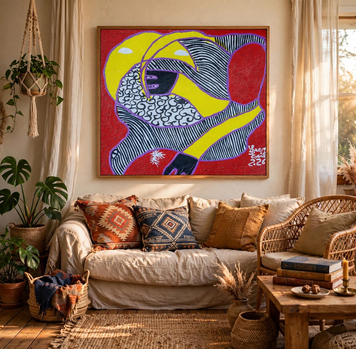Faisol by Levoy Exil, shown framed in a home setting