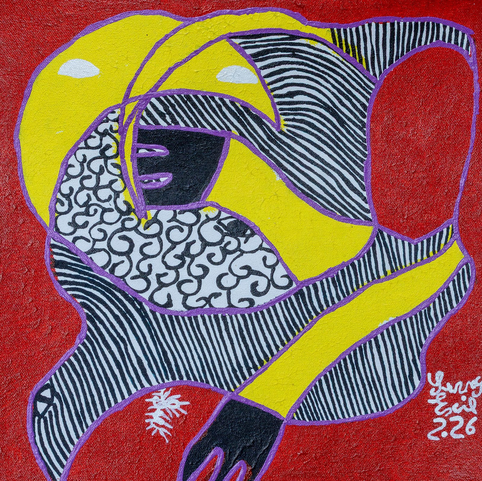 Faisol — original acrylic on canvas painting by Levoy Exil, 12 x 12 inches