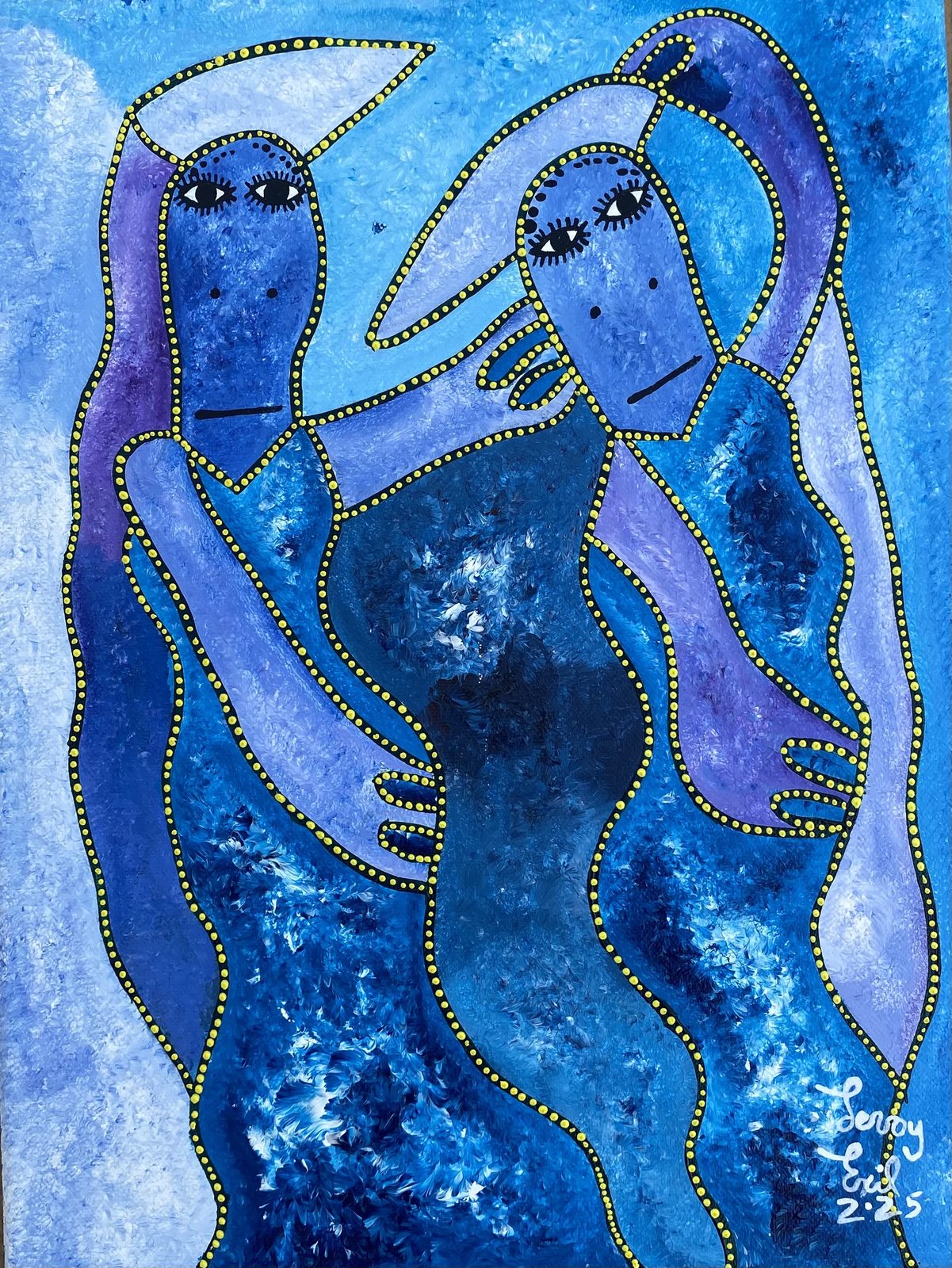 Falum — original acrylic on canvas painting by Levoy Exil, 12 x 16 inches