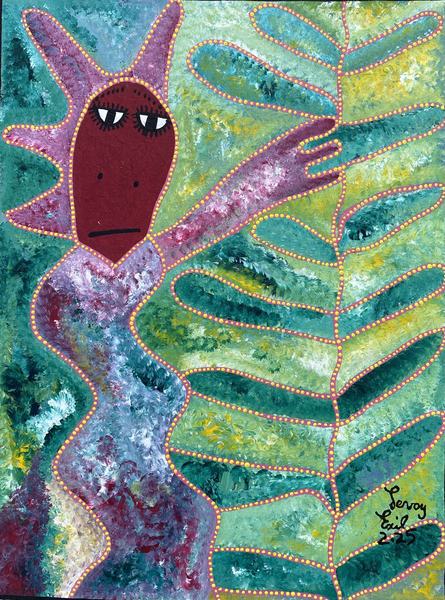Feylumba — original acrylic on canvas painting by Levoy Exil, 12 x 16 inches