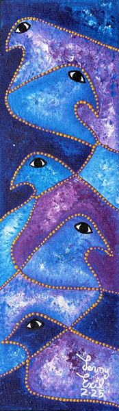 Foksou — original acrylic on canvas painting by Levoy Exil, 5 x 16 inches