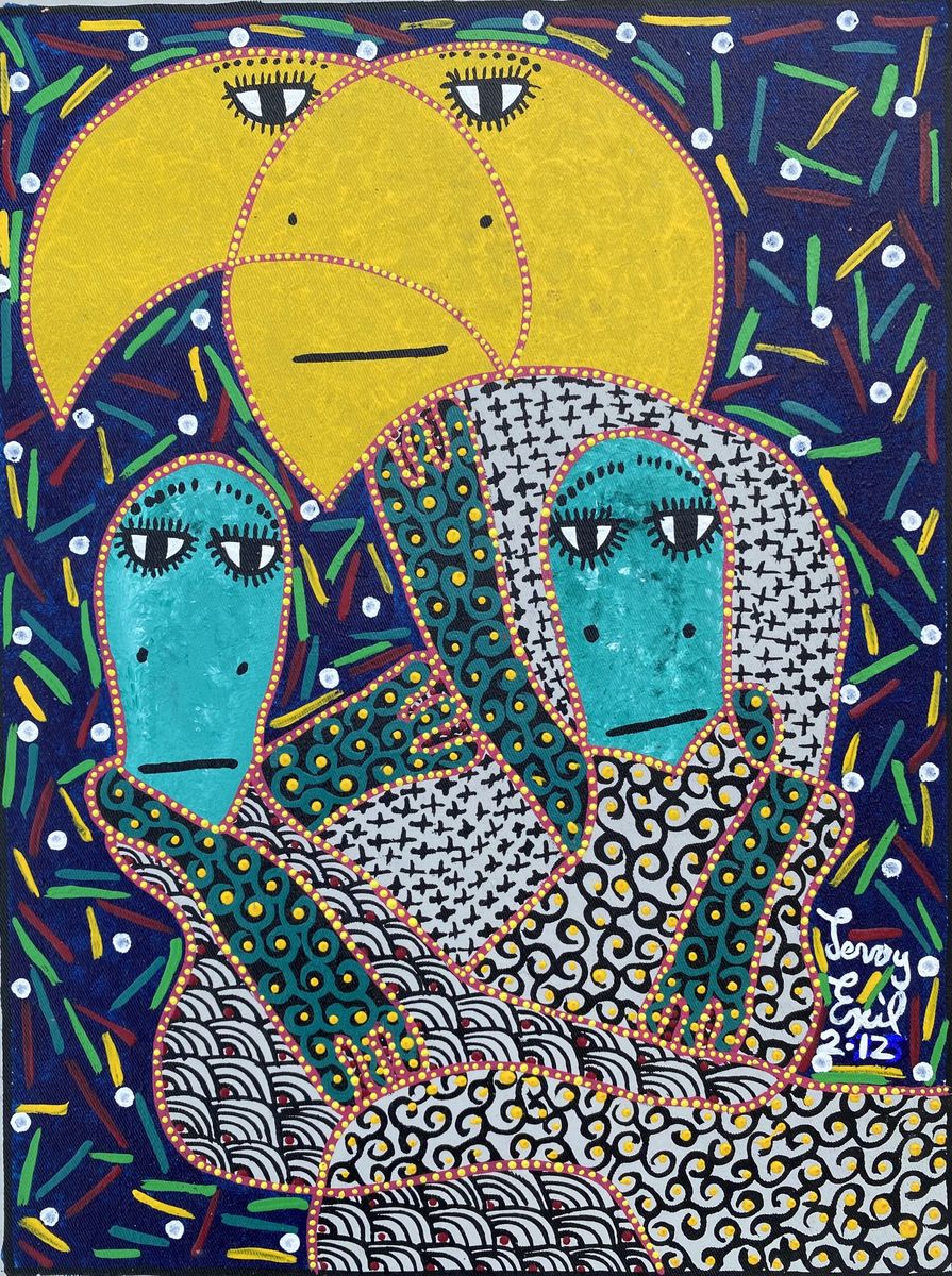 Besolfame — photograph of the original acrylic on canvas painting by Levoy Exil