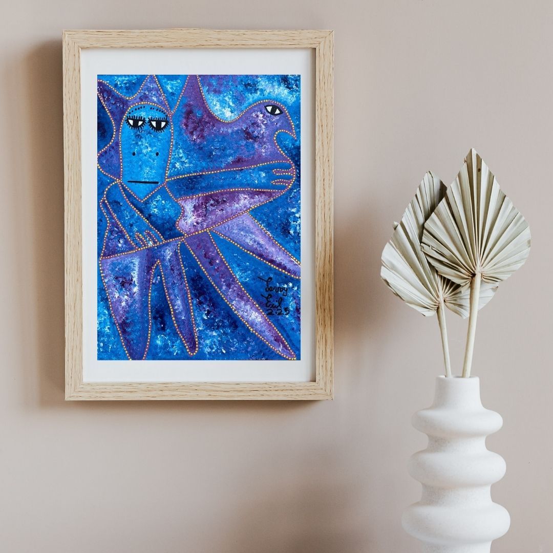 Defamocum by Levoy Exil, shown framed in a home interior
