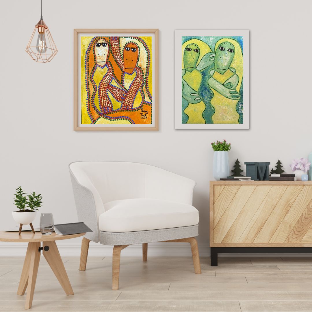 Falcumda by Levoy Exil, shown framed in a home interior