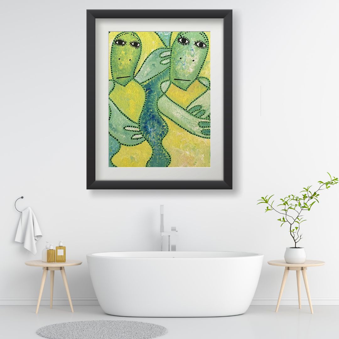 Falcumda by Levoy Exil, shown framed in a home interior