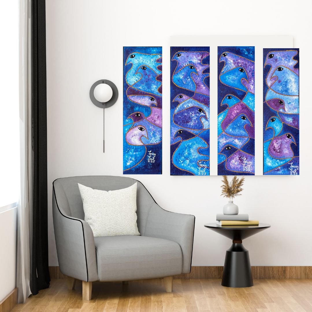 Foksou by Levoy Exil, shown framed in a home interior