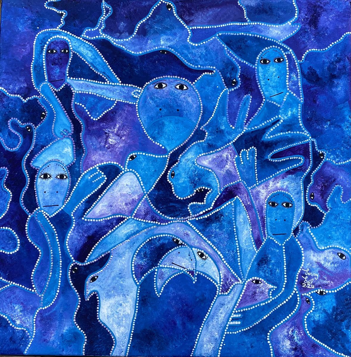 Kosollumba — photograph of the original acrylic on canvas painting by Levoy Exil