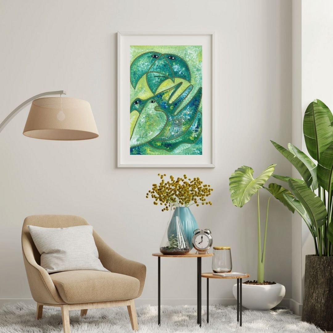 Kotecum by Levoy Exil, shown framed in a home interior