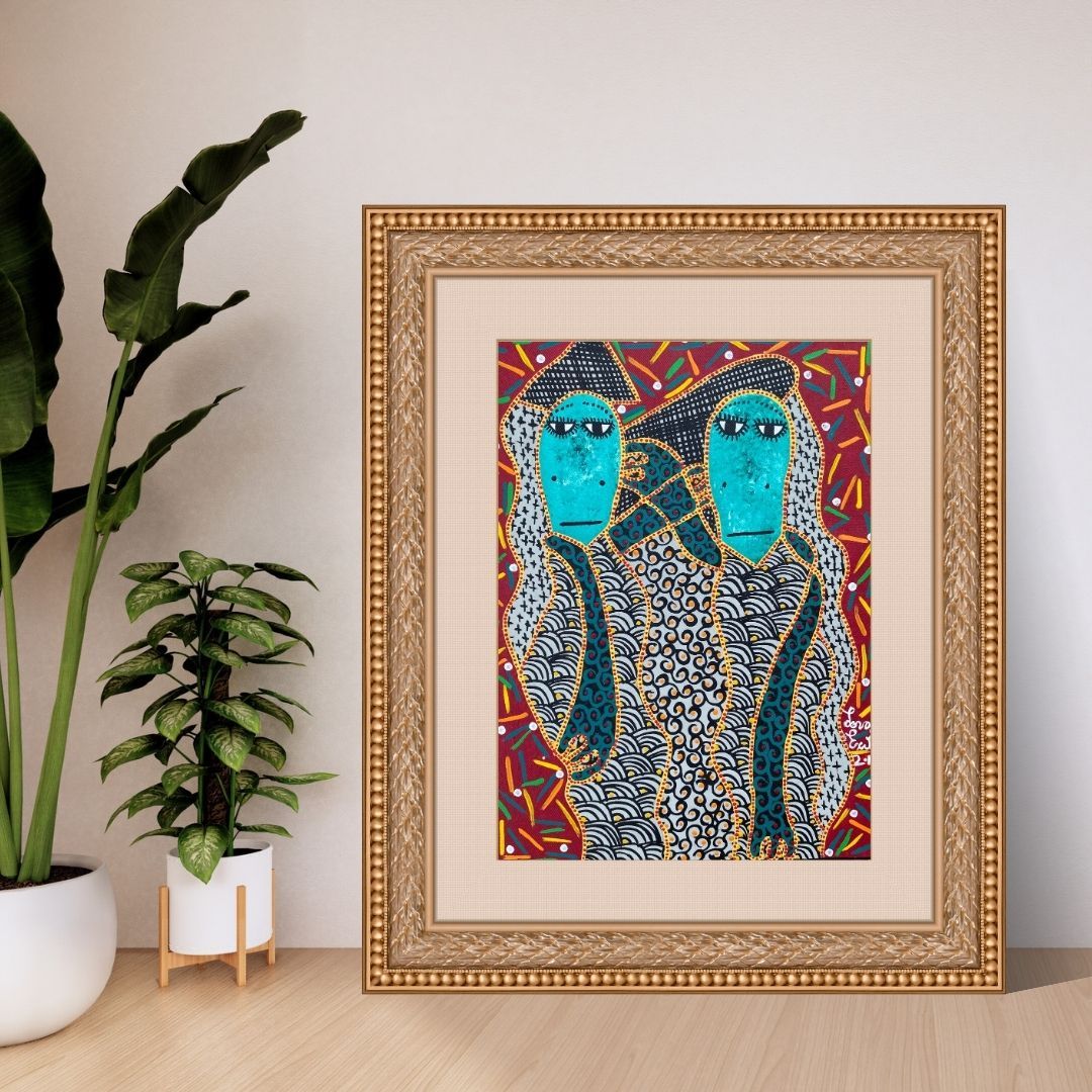Rezalcumba by Levoy Exil, shown framed in a home interior