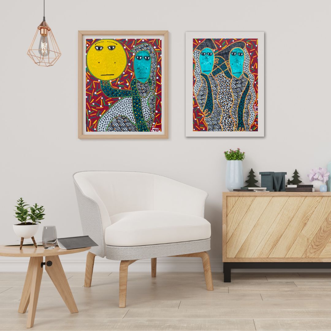 Rezalcumba by Levoy Exil, shown framed in a home interior