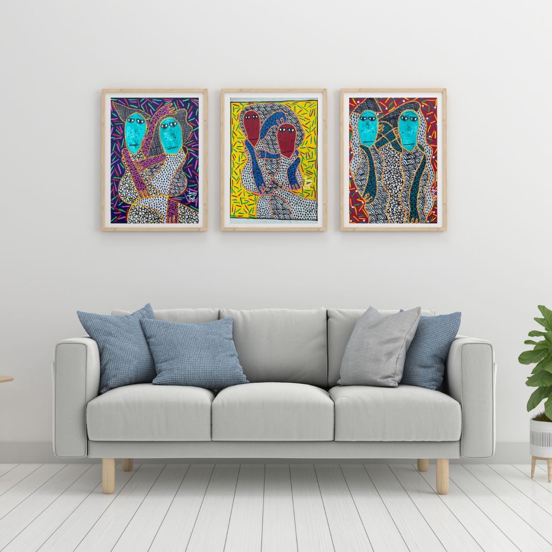 Rezalcumba by Levoy Exil, shown framed in a home interior