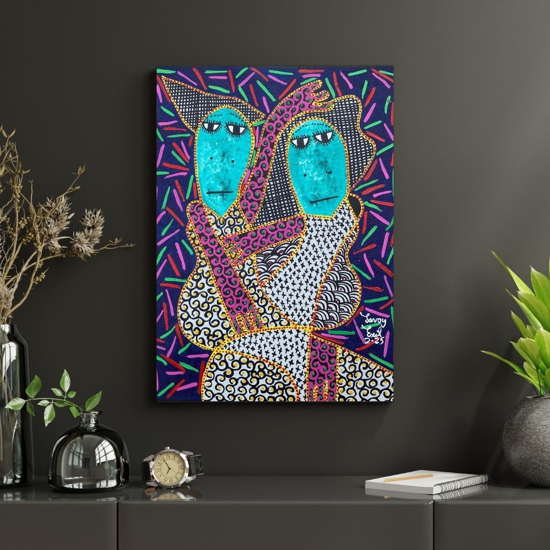 Sayluma by Levoy Exil, shown framed in a home interior