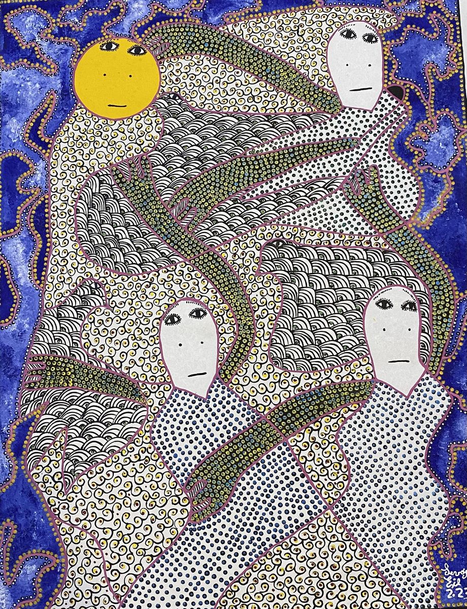 Trisolfa — photograph of the original acrylic on canvas painting by Levoy Exil