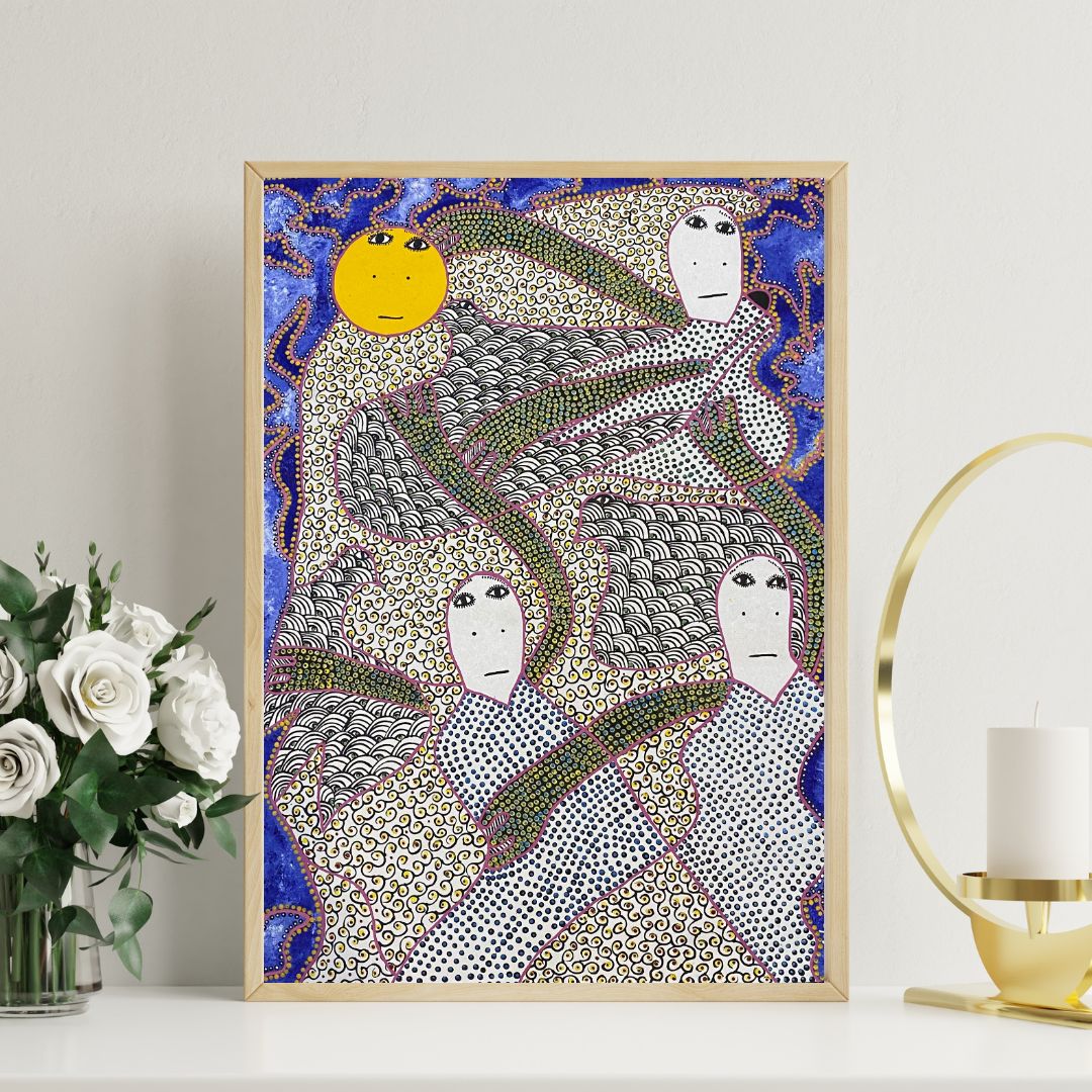 Trisolfa by Levoy Exil, shown framed in a home interior