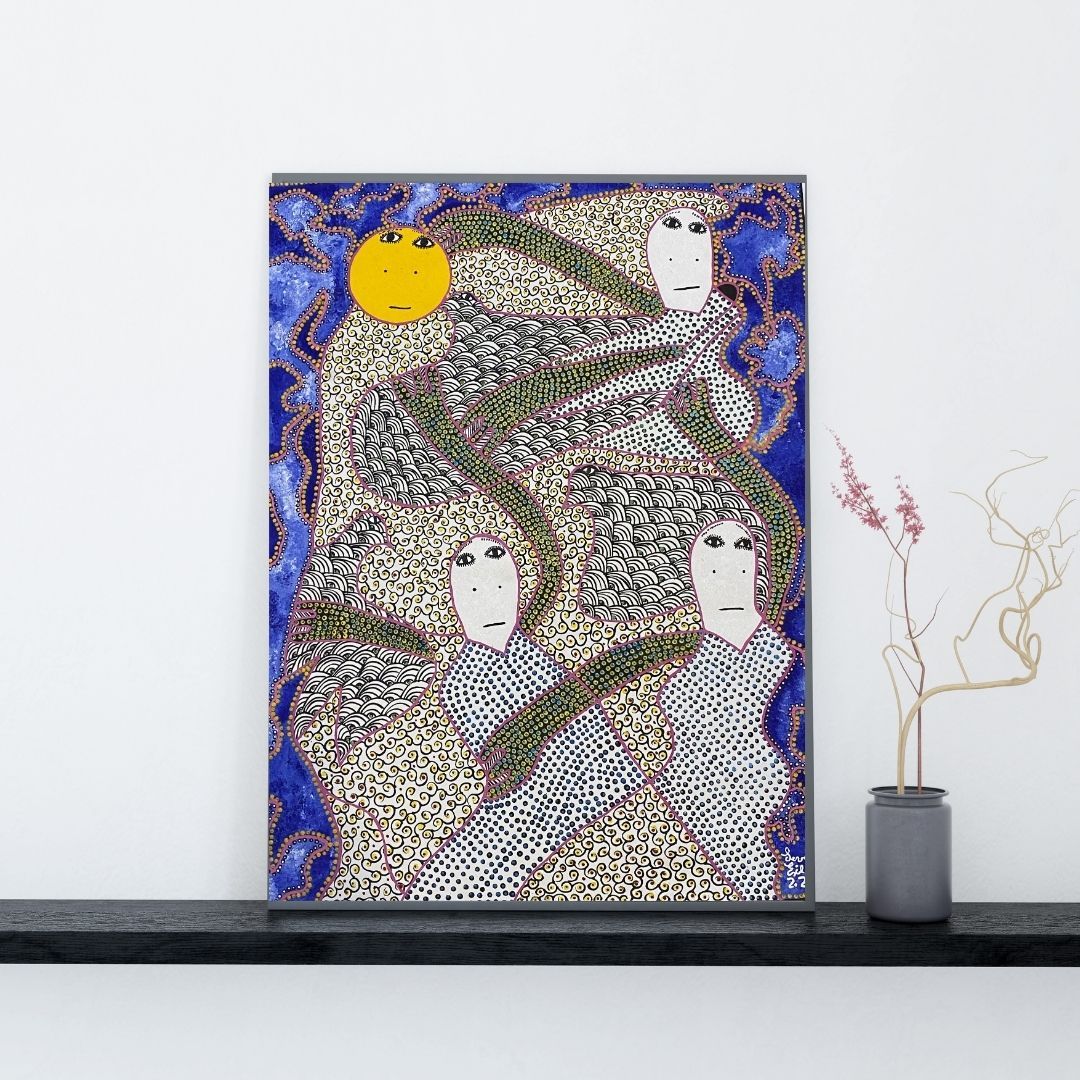 Trisolfa by Levoy Exil, shown framed in a home interior
