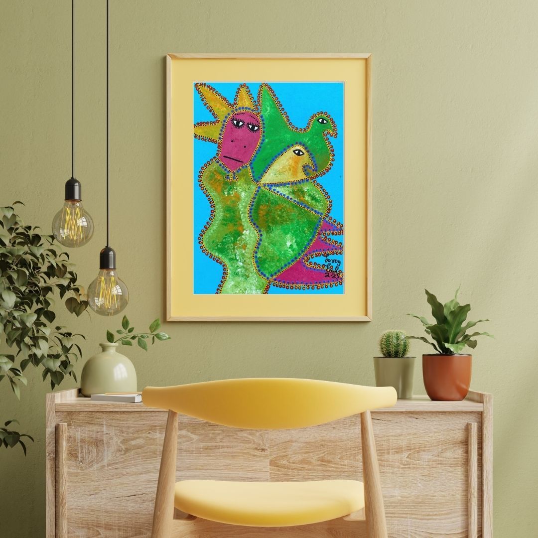 Zilba by Levoy Exil, shown framed in a home interior