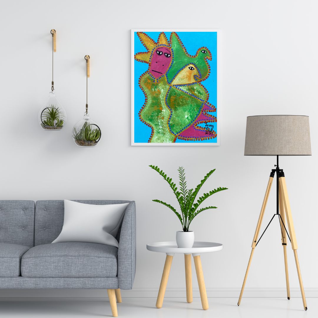 Zilba by Levoy Exil, shown framed in a home interior