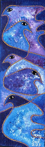 Griboul — original acrylic on canvas painting by Levoy Exil, 5 x 16 inches