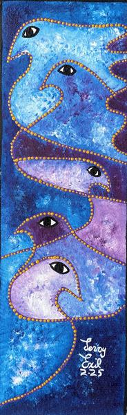 Kafoyf — original acrylic on canvas painting by Levoy Exil, 5 x 16 inches