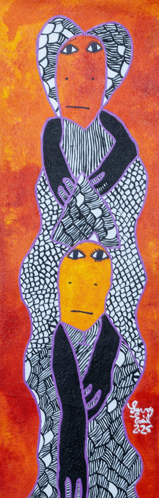 Ketafam — original acrylic on canvas painting by Levoy Exil, 12 x 32 inches