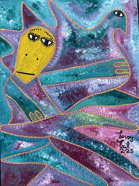 Kochbama — original acrylic on canvas painting by Levoy Exil, 12 x 16 inches