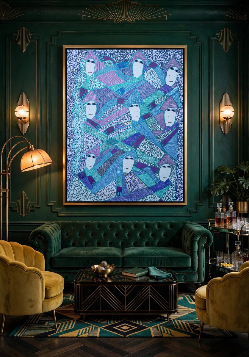 Lisacumba by Levoy Exil, shown framed in a home setting