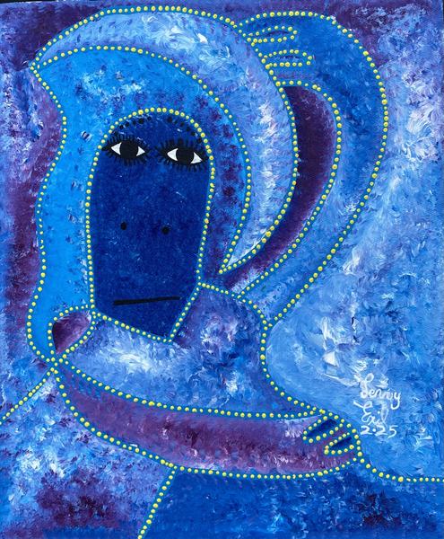 Lunedemas — original acrylic on canvas painting by Levoy Exil, 12 x 16 inches