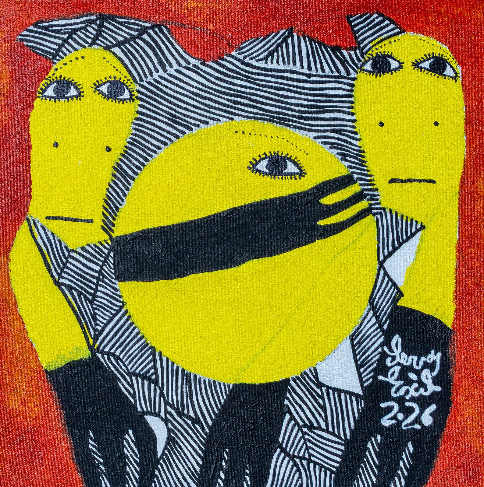 Mansolfa — original acrylic on canvas painting by Levoy Exil, 12 x 12 inches
