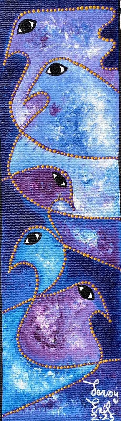 Palechou — original acrylic on canvas painting by Levoy Exil, 5 x 16 inches