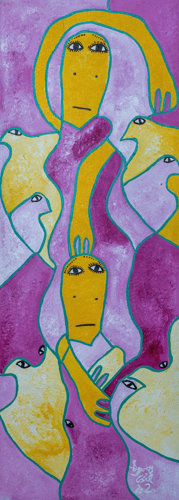 Pino Lum — original acrylic on canvas painting by Levoy Exil, 12 x 32 inches