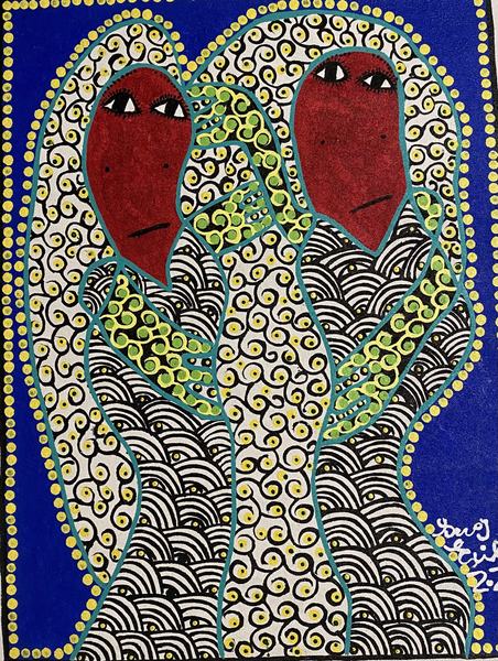 Qual — original acrylic on canvas painting by Levoy Exil, 12 x 16 inches