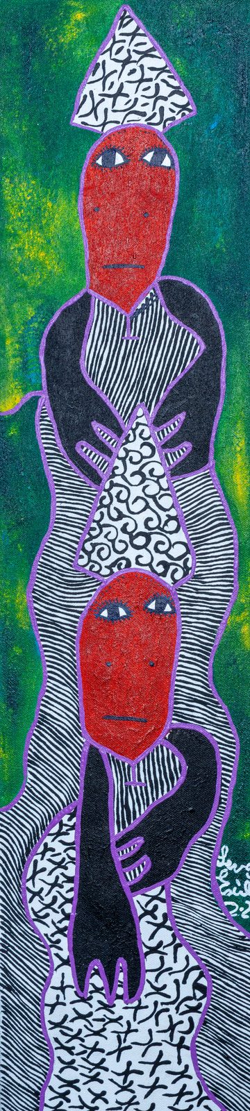 Reasal — original acrylic on canvas painting by Levoy Exil, 7 x 30 inches