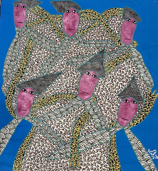 Renato — original acrylic on canvas painting by Levoy Exil, 35 x 38 inches