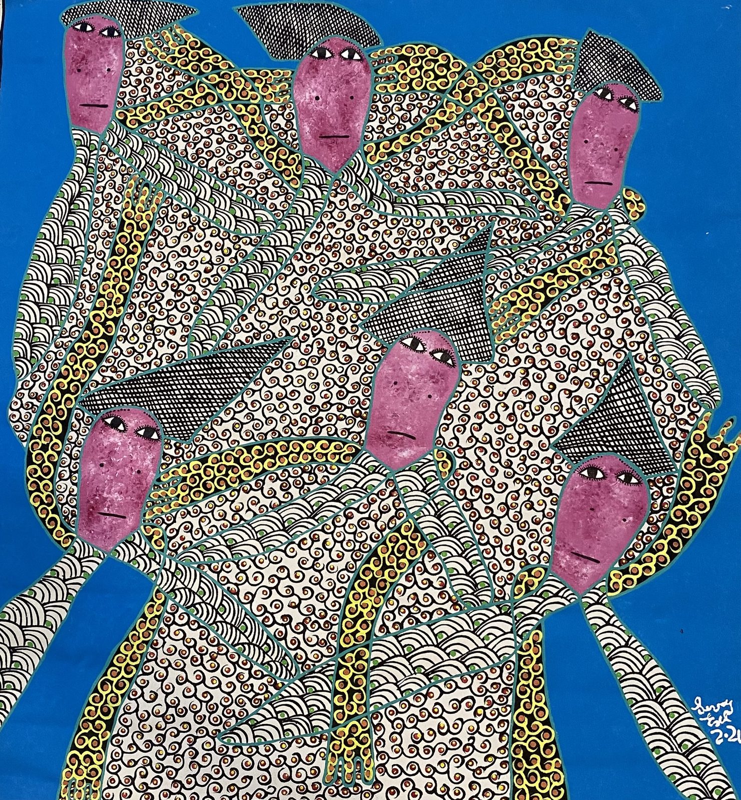 Renato — original acrylic on canvas painting by Levoy Exil, 35 x 38 inches