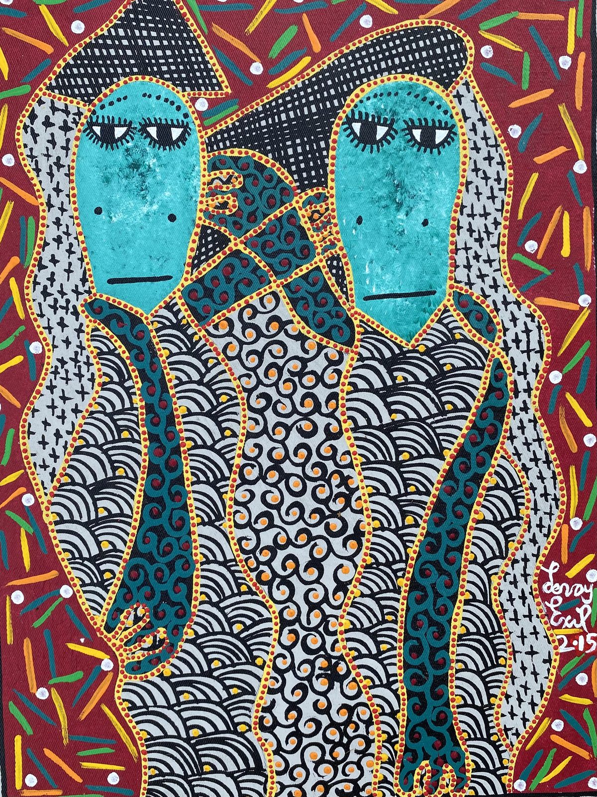 Rezalcumba — original acrylic on canvas painting by Levoy Exil, 12 x 16 inches