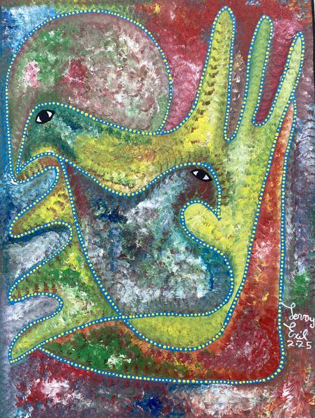 Ronlaka — original acrylic on canvas painting by Levoy Exil, 12 x 16 inches
