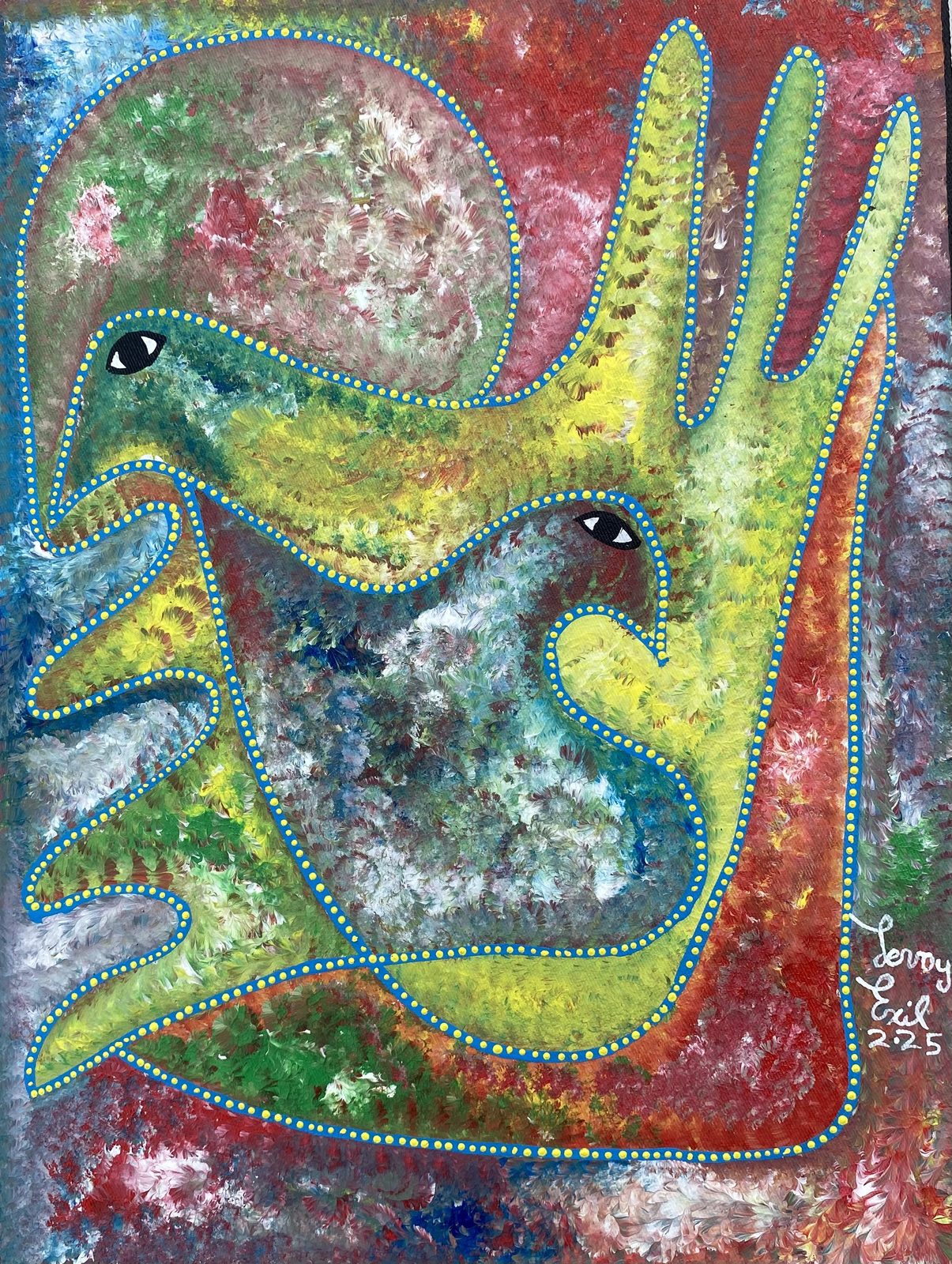 Ronlaka — original acrylic on canvas painting by Levoy Exil, 12 x 16 inches