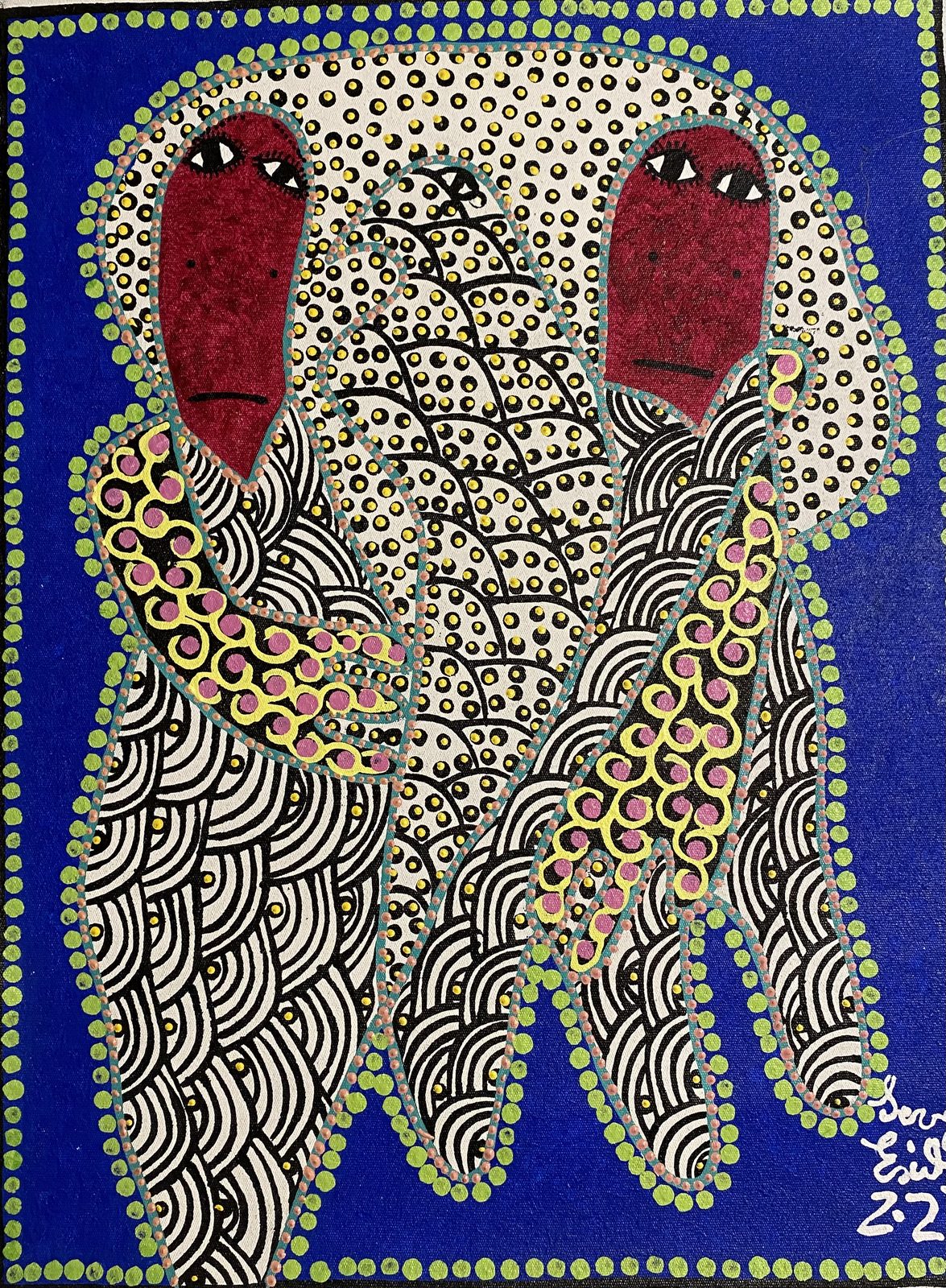 Salaum — original acrylic on canvas painting by Levoy Exil, 12 x 16 inches